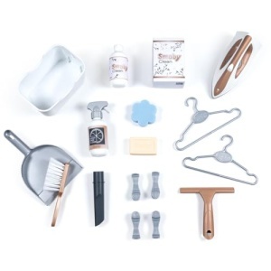 Set de joaca pentru gospodarie Smoby Rowenta Wash Clean, 4 zone de activitate, cu accesorii si aspirator electronic - Img 3