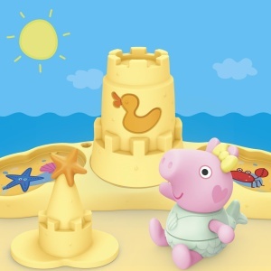 Set de Joaca Peppa Pig - 8 Piese, Figurine Peppa, George si Evie, Accesorii Plaja - Img 3