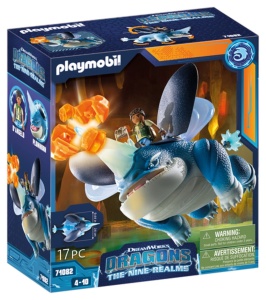 Set de joaca PLAYMOBIL DreamWorks Dragons 71082 - Dragon Plowhorn si figura DAngelo