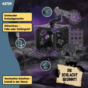 Set de Joaca Schleich BattleCave Schattentiger 42739, 27 Piese, Modular - Img 4