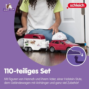 Set de Joaca Schleich Horse Club cu SUV si Remorca pentru Cai, 110 Piese - Img 5