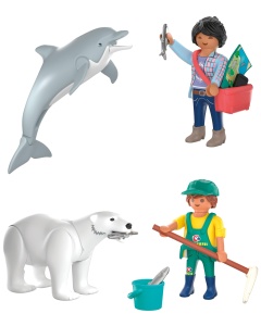 Set de Joaca Zoo PLAYMOBIL 210531 cu Eisbar si Pfleger, pentru copii de la 4 ani