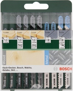 Set de Lame pentru Fierastrau Bosch 10 Piese Wood and Metal T-Schaft