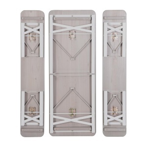 Set de mobilier pentru copii Roba - 2 banci 1 masa, gri, din lemn masiv - Img 5