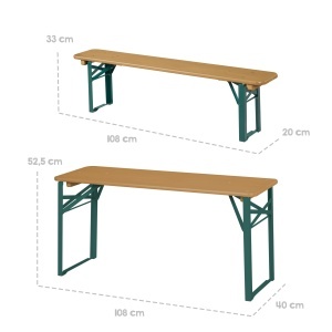 Set de mobilier pentru copii roba, 3 piese, din lemn masiv, pentru exterior, verdenatural - Img 7