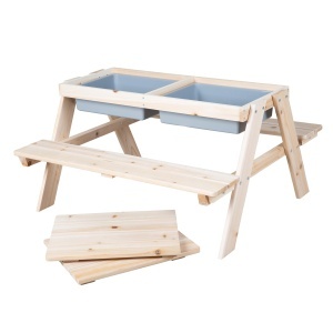 Set de mobilier pentru copii roba PLAY for 4 - 2 banci, masa, lemn masiv, exterior - Img 9
