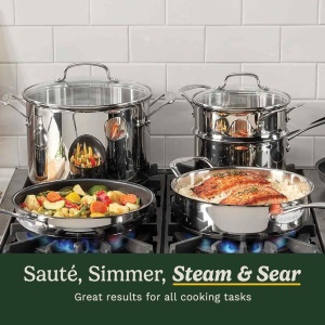 Set de Oale si Tigai Cuisinart Chefs Classic, 11 piese, inox, inductie - Img 3
