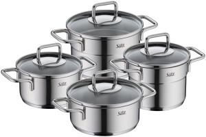 Set de Oale Silit Extra Cook 4 piese, Crominox, 1214 cm, cu capac din sticla