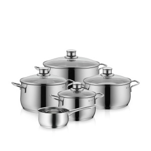 Set de Oale WMF Diadem Plus, 5 piese, inox Cromargan, cu capac din sticla