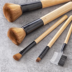 Set de pensule de machiaj InnovaGoods, 5 piese, design ergonomic, culoare bej-negru - Img 9