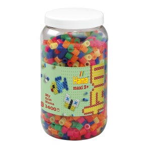 Set de Perle Hama Maxi 8542, 1400 Perle Colorate Neon, 10 mm