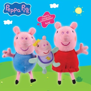Set de Plush Peppa Pig 3 piese Peppa, Schorsch si Baby Evie super moale, pentru copii - Img 5