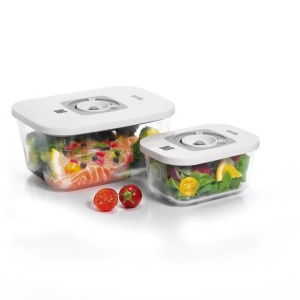 Set de recipiente vidate din sticla LAICA, 0.5L si 1.5L, reciclabile - Img 1