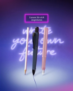 Set de scriere Faber-Castell Grip Pale Rose, Fuller cu varf M si Kugelschreiber cu mina XB - Img 4