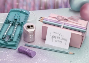 Set de scriere Faber-Castell Sparkle Ocean Metallic, 4 piese, ergonomice - Img 4