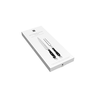 Set de sculptura WMF Top Class Plus 2 piese, fabricat in Germania, 1 cutit forjat, 1 furculita pentru carne, taietura de performanta, otel special cu lama - Img 11