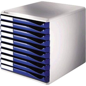 Set de sertare Leitz 52810035, 10 sertare, A4, culoare albastra