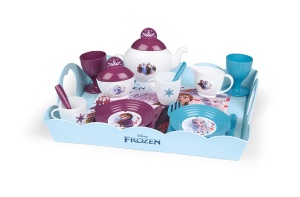 Set de Servire pentru Copii Smoby Die Eiskonigin, 10 piese, cu Figurine Elsa si Anna