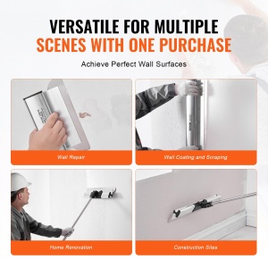 Set de spatule VEVOR cu 5 dimensiuni, maner telescopic din otel inoxidabil - Img 7
