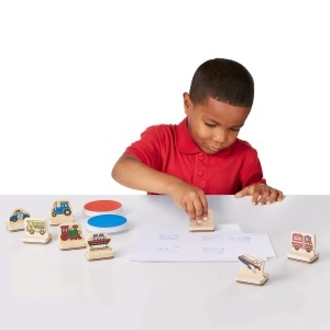 Set de Stampile din Lemn Melissa Doug - 8 Stampile Vehicule, 2 Cerneala, 3 Ani - Img 8
