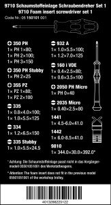 Set de surubelnite Wera 9710, 18 piese, cu suport din spuma durabila - Img 2