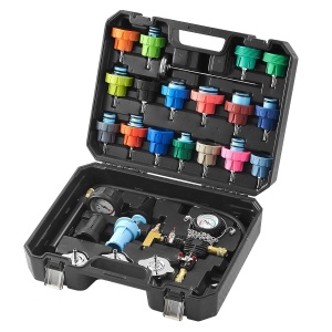 Set de testare si umplere racire VEVOR 28 piese, 17 adaptoare, compact