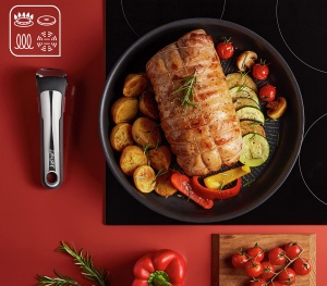 Set de tigai Tefal Ingenio Unlimited On 3 piese cu inductie cu acoperire antiaderenta, economie de spatiu, stivuibil, maner universal detasabil, semnal termic la temperatura ideala de prajire, L39598 - Img 4