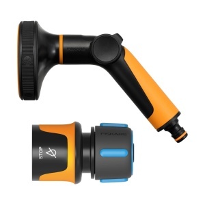 Set de Udare Fiskars 1065492 2 piese Spruhpistole Multi cu 5 functii SoftGrip NegruPortocaliuAlbastru