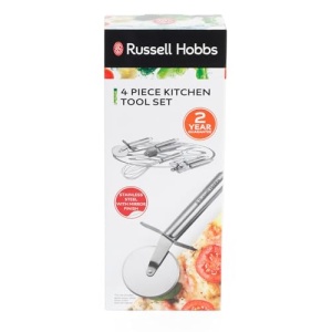Set de unelte de bucatarie Russell Hobbs din otel inoxidabil RH00124, ton argintiu, include taietor de pizza, tel, presa de usturoi si deschizator de conserve/cutii, otel inoxidabil, 4 bucati - Img 11