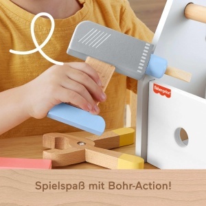 Set de unelte din lemn Fisher-Price HYG50, 9 piese, pentru copii de la 3 ani - Img 5