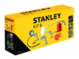 Set de unelte pneumatice Stanley 9045671STN - 8 piese, plasticotel, rosualbsilver