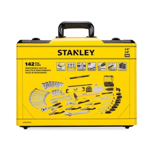 Set de unelte STANLEY 142 piese, inclusiv feronerie, cutit si lanterna, in cutie aluminiu - Img 7