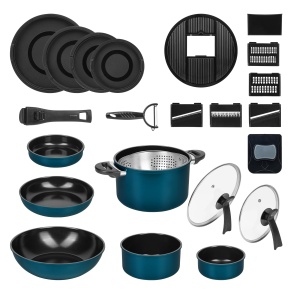 Set de Vase de Gatit Kelton 3 in 1, 27 piese, Antiaderent, Cu Maner Detasabil
