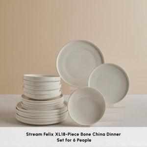 Set de Vase KARACA Stream Bone Felix XL, 18 piese, pentru 6 persoane, portelan alb - Img 3