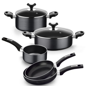 Set de Vase MONIX Resistent Plus 5 piese, Aluminiu, Negru - Img 1