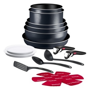 Set de Vase Tefal Ingenio Enjoy 17 piese, Antiaderent, Usor, Negru - Img 2