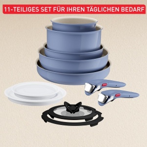 Set de Vase Tefal Ingenio Serenity 11 piese, Aluminiu, Antiaderent, Culoare Albastru - Img 7