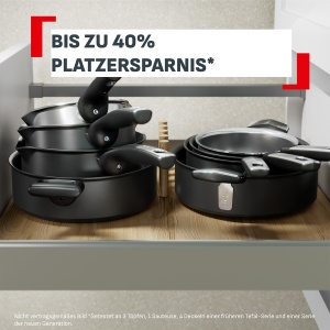Set de Vase Tefal Stone Black On, 8 piese, antiaderente, rezistente la zgarieturi - Img 3