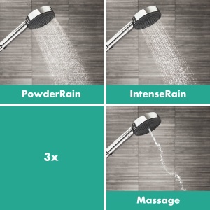Set dus hansgrohe Pulsify Select S, 3 tipuri de jeturi, crom, furtun 1.60 m - Img 4
