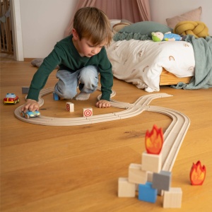 Set extensie HABA Cars 2011844001 - Elemente mari usor de conectat din materiale reciclate - Img 4