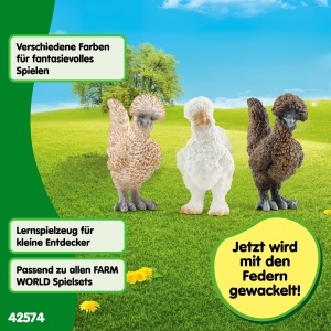 Set Figurine Pui Schleich Farm World 42574 - 3 Piese, Detalii Realiste - Img 4