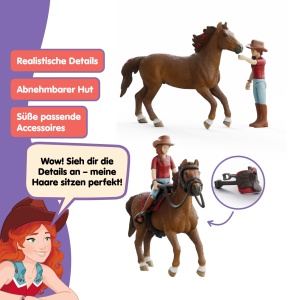 Set figurine schleich Horse Club Hannah si Cayenne, 6 piese, pentru copii de la 5 ani - Img 3