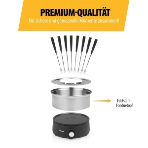 Set Fondue Tristar FO-1110, 1.5 L, 2-in-1, Inox, PFAS-fri - Img 8