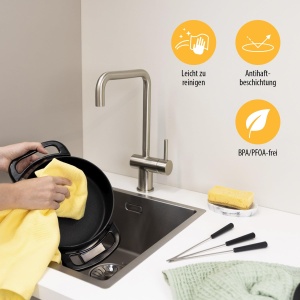 Set fondue Tristar pentru pana la 8 persoane, capacitate de 1,5 litri, inclusiv furculite din otel inoxidabil, 1000 wati, FO-1107 - Img 6