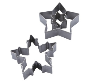 Set forme prajituri Dr Oetker Linzer - fulg de nea si stea inox 2 piese