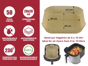 Set hartie de copt Beper C103ACC004, biodegradabil, antiaderent, pentru friteuze 5-10L - Img 2