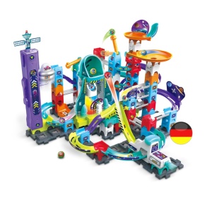 Set interactiv de constructie VTech Marble Rush Space Magnetic XL300 E, 115 piese, pentru copii 4-12 ani