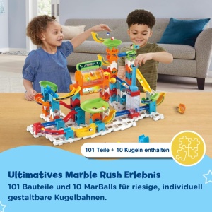 Set interactiv de pista cu bile VTech Marble Rush L100 E, 102 piese, efecte sonore si luminoase - Img 3