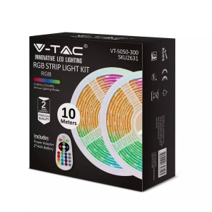 Set LED RGB V-TAC 2x5m, 4,8Wm, IP20, cu Controller si Telecomanda
