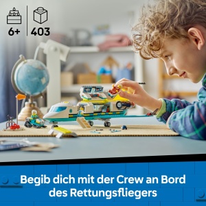 Set LEGO City - Avion de salvare cu 4 mini-figuri si accesorii, 403 piese - Img 2